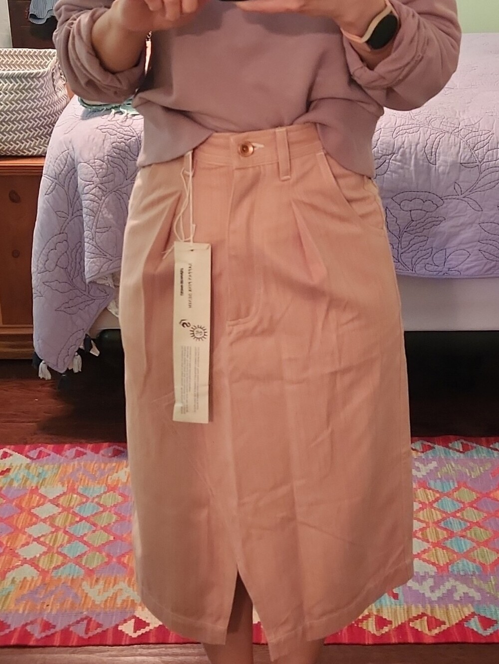 Story Mfg Jeannie Skirt "Sappy Pink" Denim